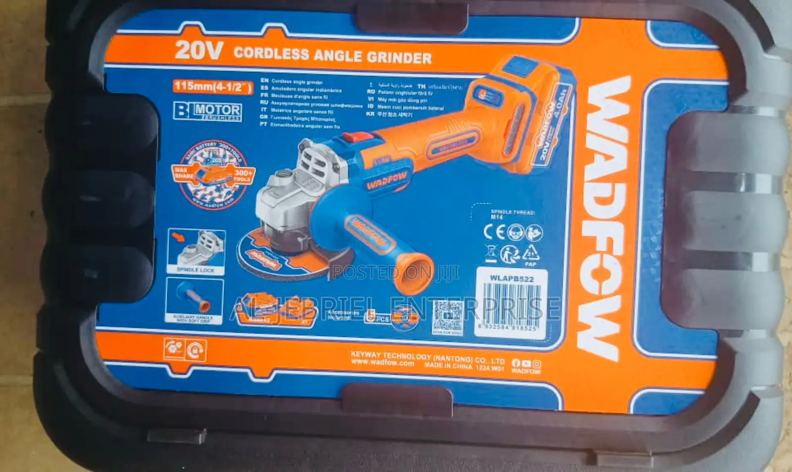 Wadfow 20v Cordless Angle Grinder
