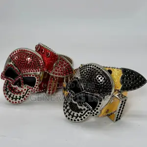 Skeleton Head Rhinestone Belt