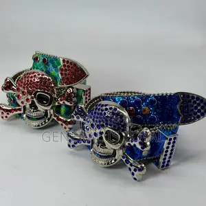 Skeleton Head Rhinestone Belt