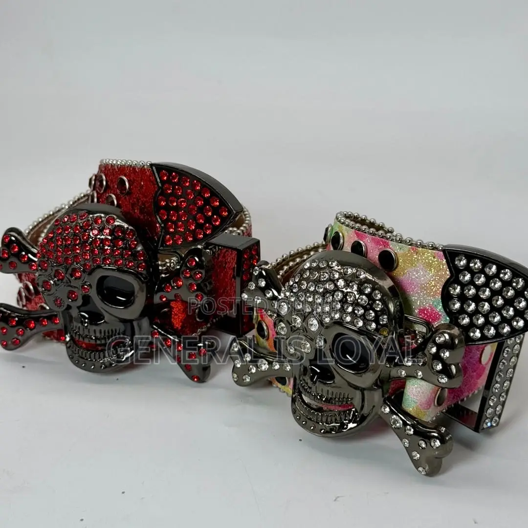 Skeleton Head Rhinestone Belt