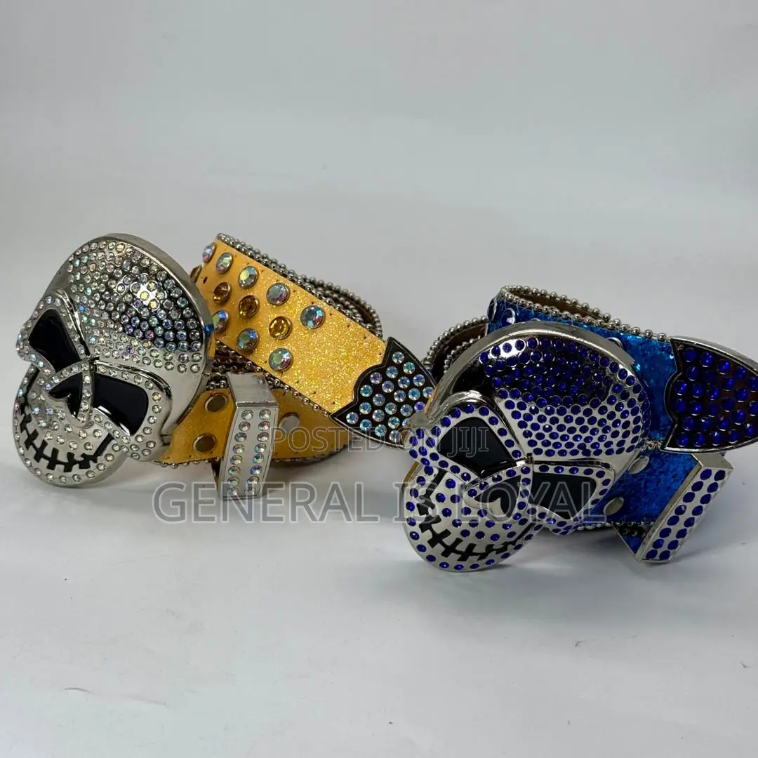 Skeleton Head Rhinestone Belt