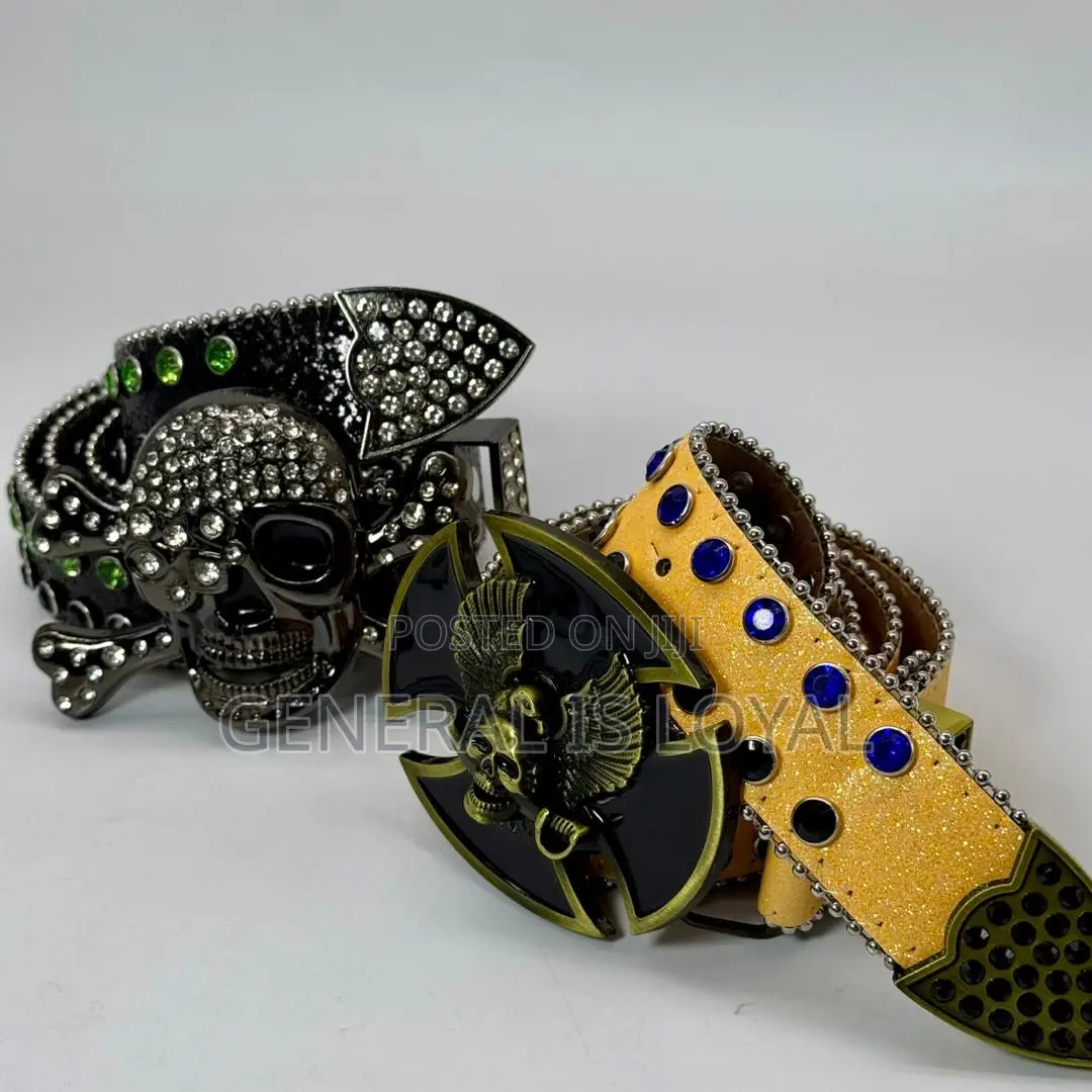 Skeleton Head Rhinestone Belt