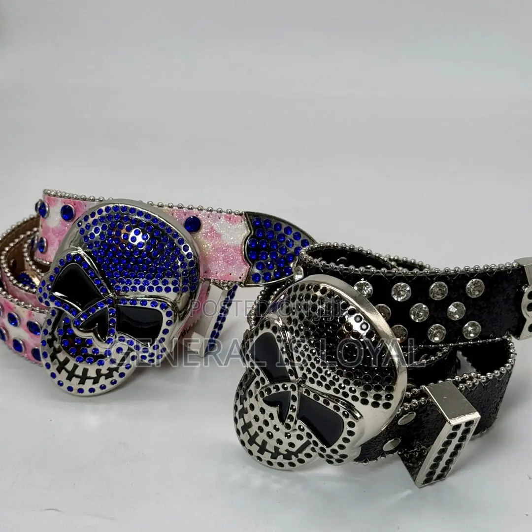 Skeleton Head Rhinestone Belt