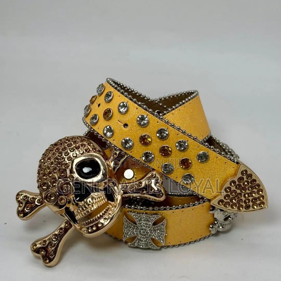 Skeleton Head Rhinestone Belt