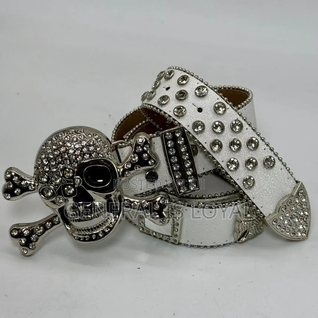 Skeleton Head Rhinestone Belt