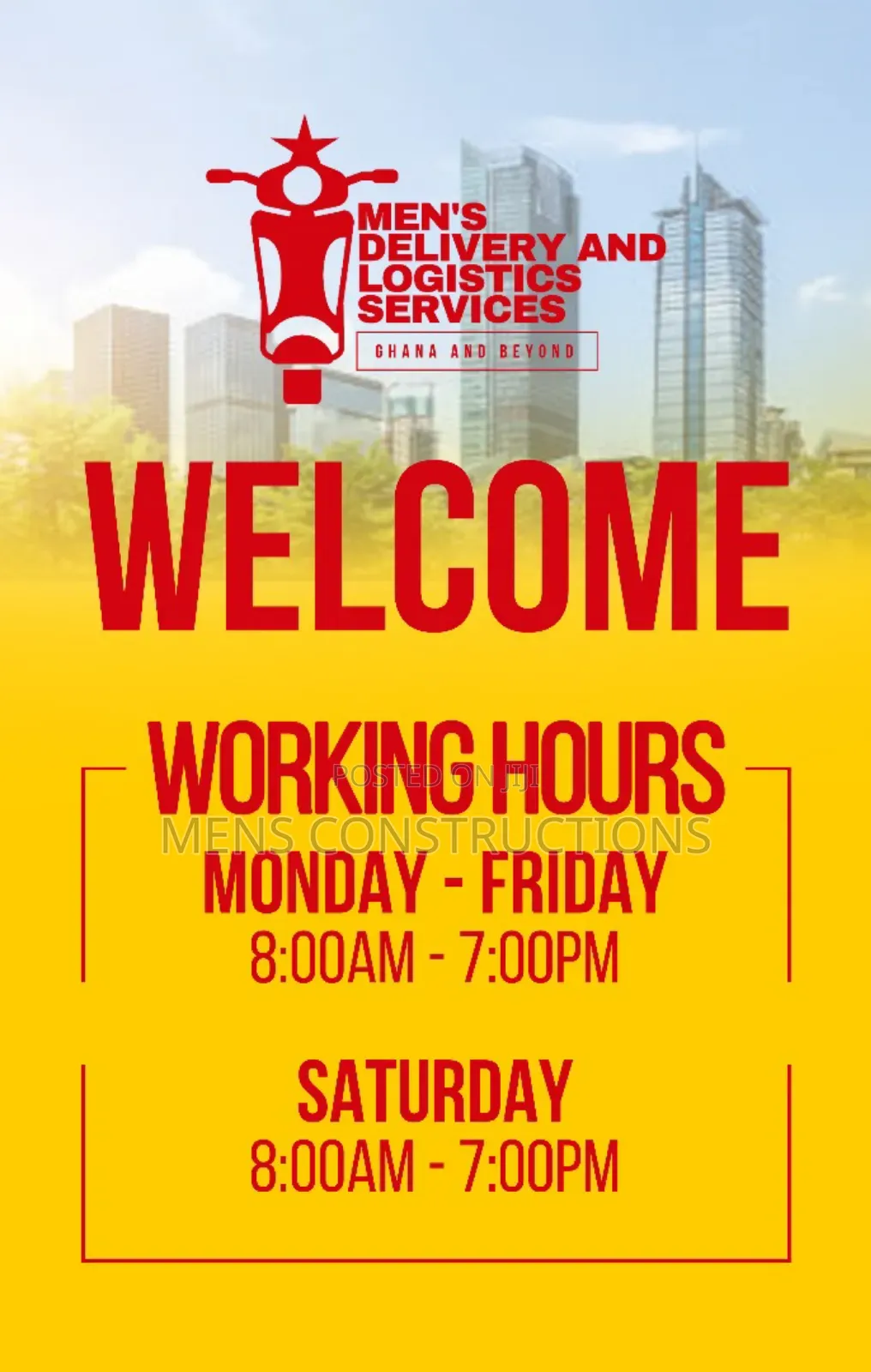 Men's Delivery and Logistics Services Ghana