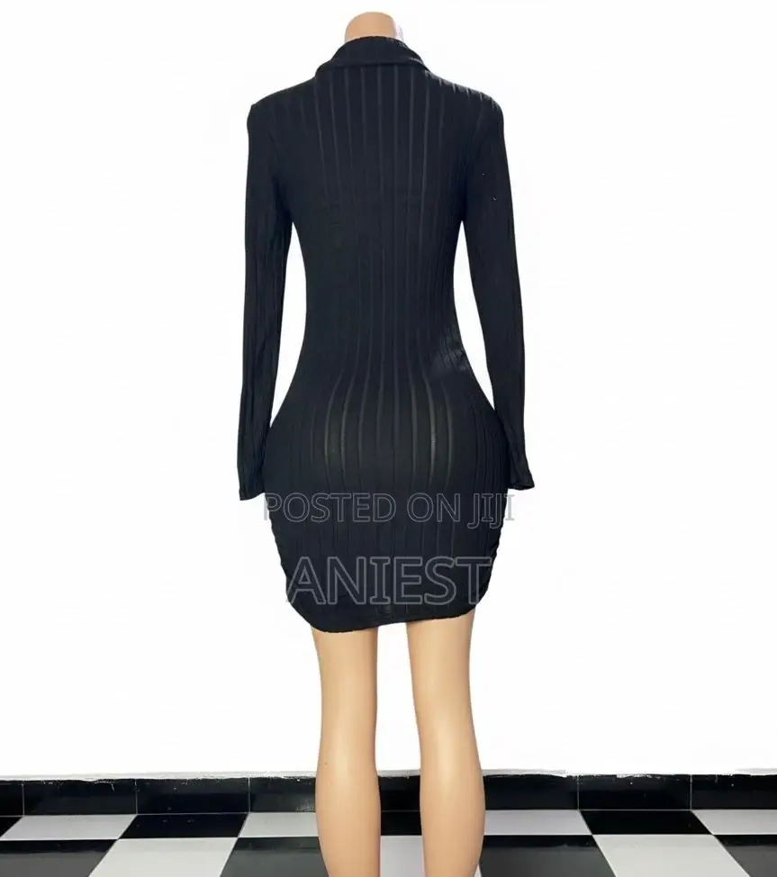 Elegant Black Turtleneck Dress