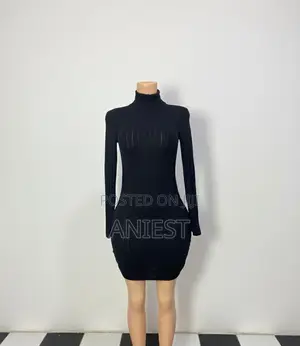 Elegant Black Turtleneck Dress