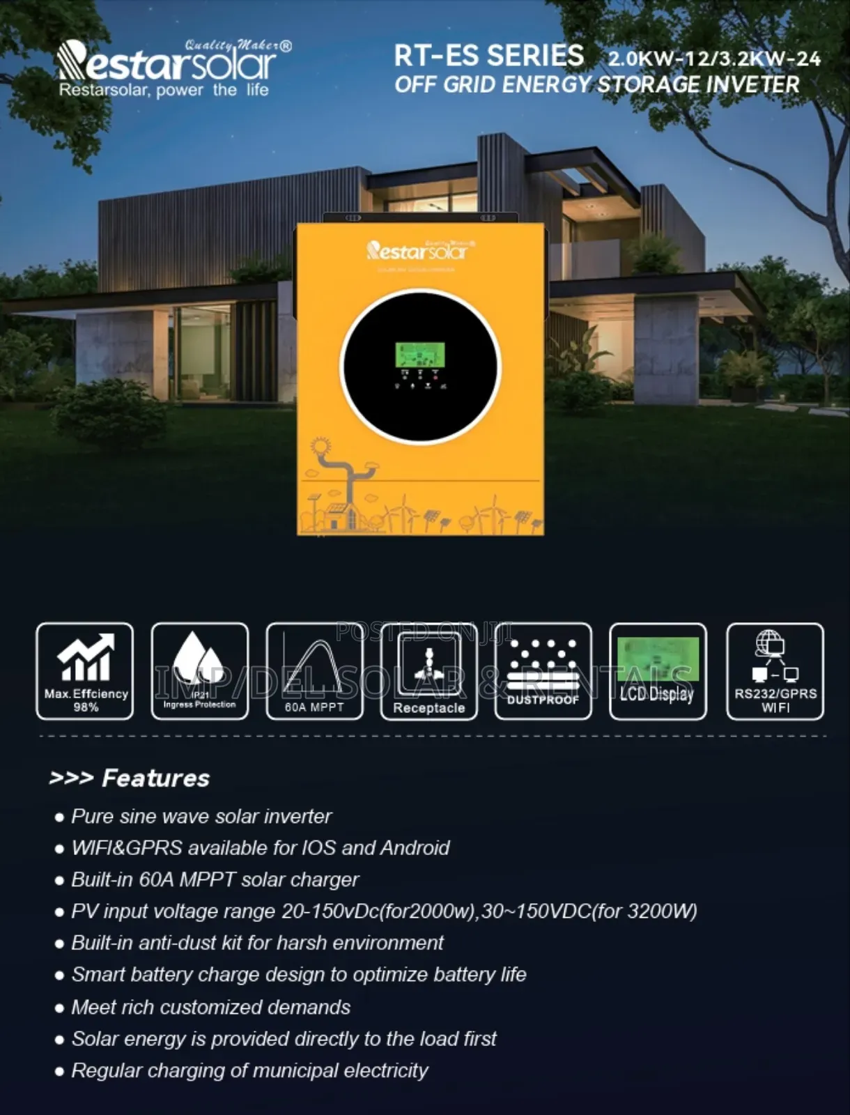 2kw 12v Solar Hybrid Inverter