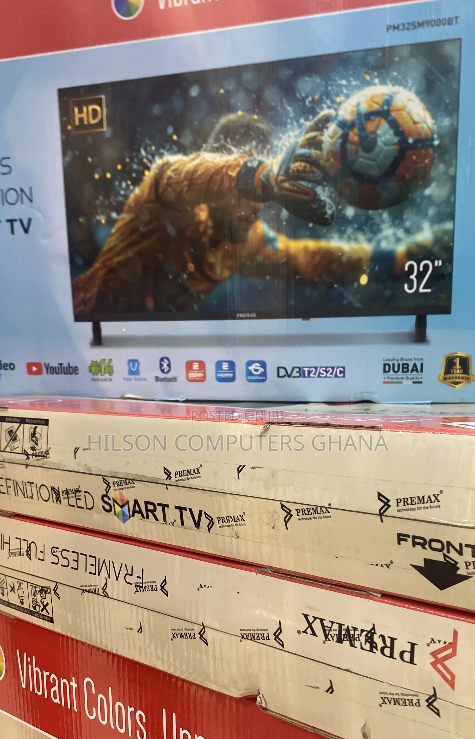 Premax 32inchs Frameless Smart Hd Led Tv Pm32sm9000bt