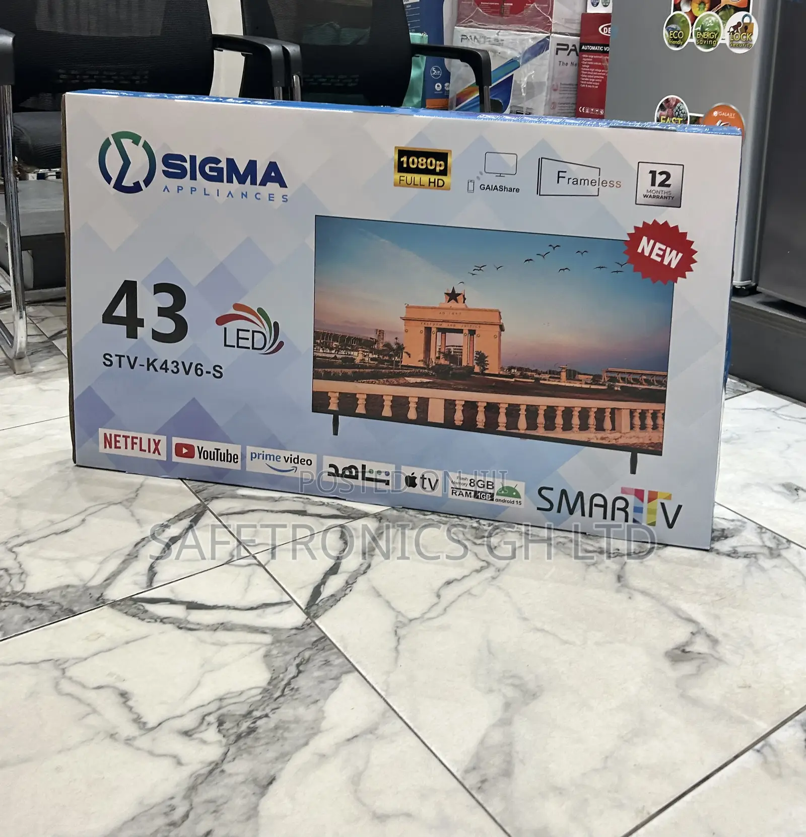 Unique Best Led Smart Full Hd Sig-K43v6-S Sigma Frameless Tv