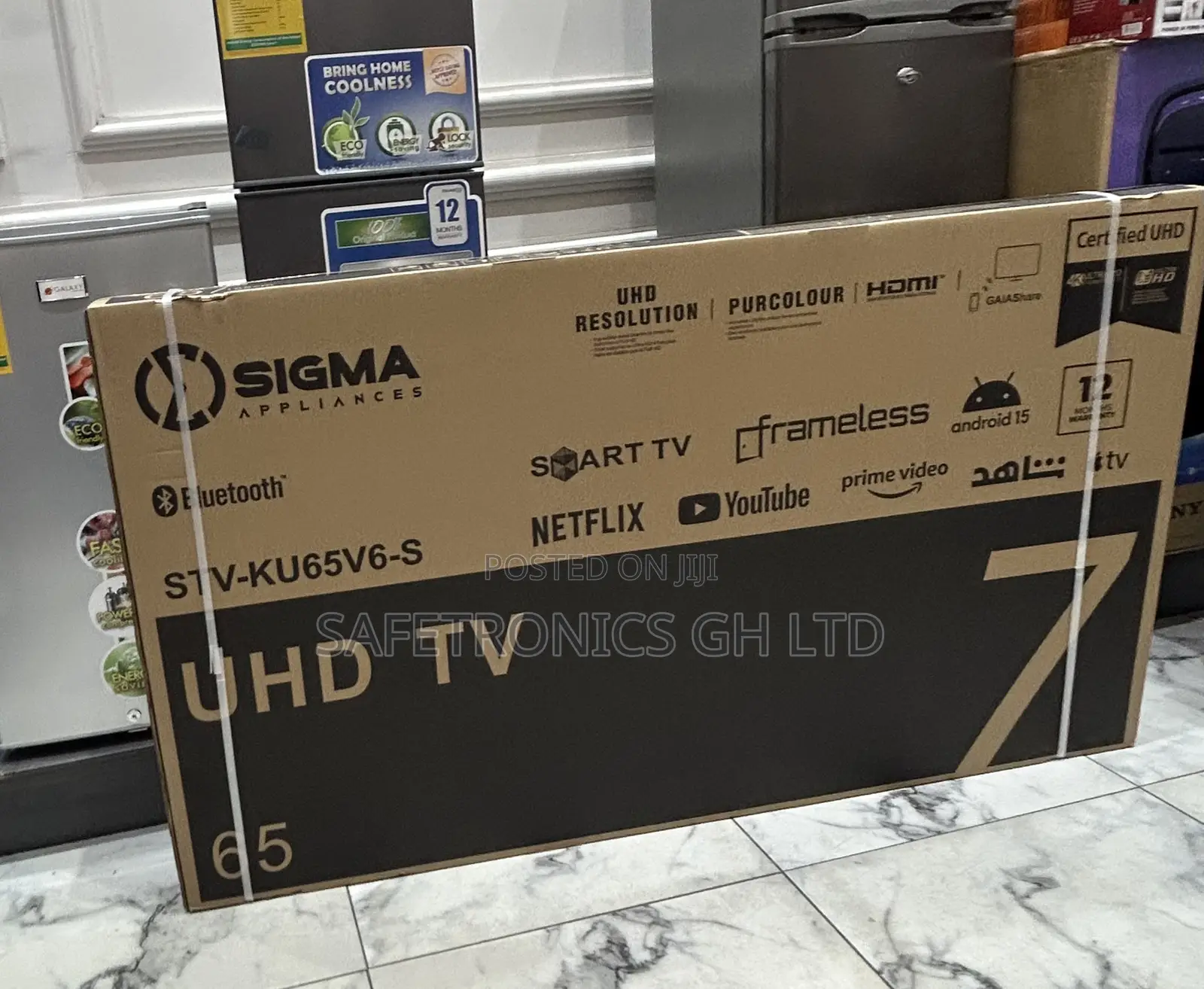 Super Clear Screen 65 Inch Smart Led Uhd Sigma Sig-Ku65v6-S Tv