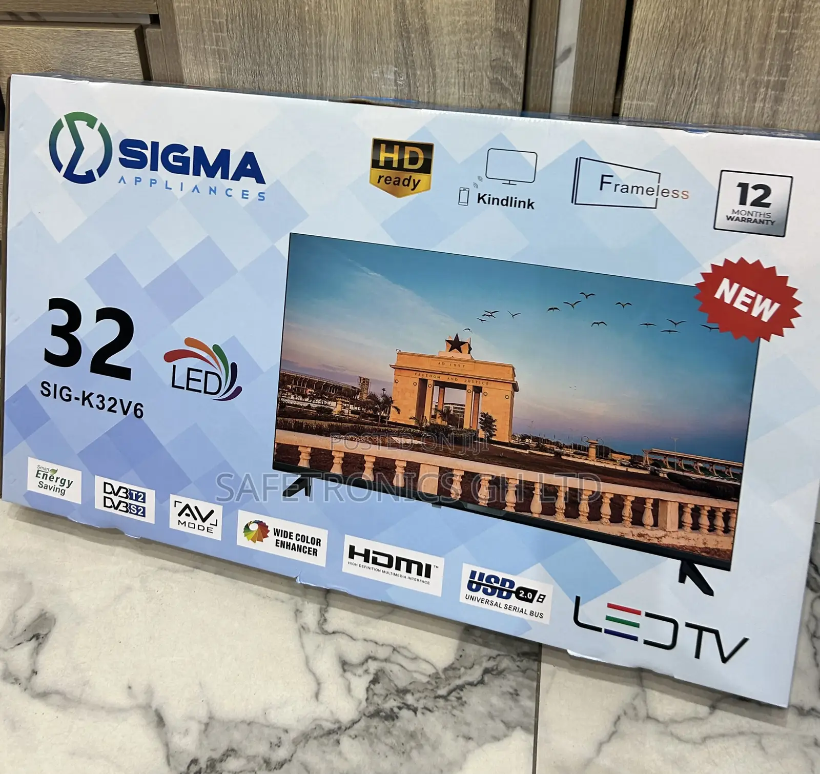 Excellent Black Clear 32 Inch Led FHD Sig-K32v6 Sigma Frameless Tv