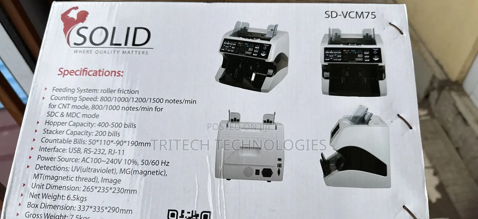 Solid Sd-Vcm75 Mix Value Counting Machine Multi-Currency