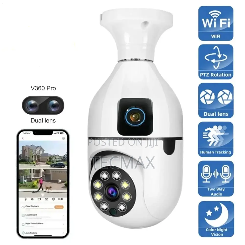 2 Lens Bulb Security Camera