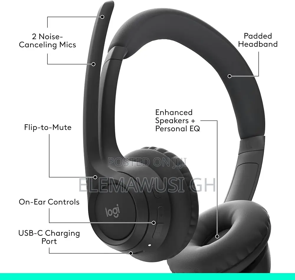 Logitech Zone 300 Wireless Bluetooth Headset With Noise-Cancelling Mic