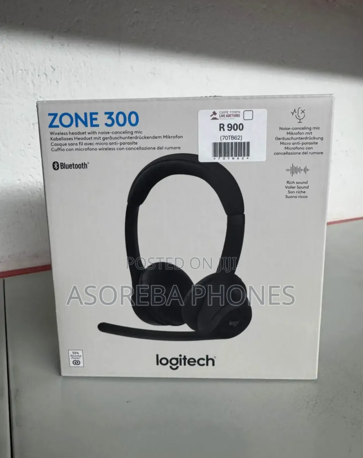 Logitech Zone 300 Wireless Bluetooth Headset With Noise-Cancelling Mic