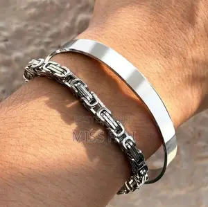 2in1 Silver Bangle and Bracelet Set.