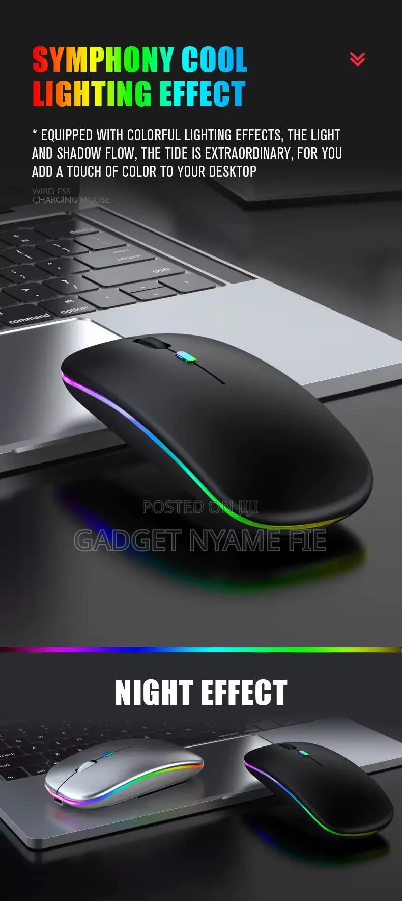 2.4g Rechargeable Ultra-thin Wireless Mouse - Black