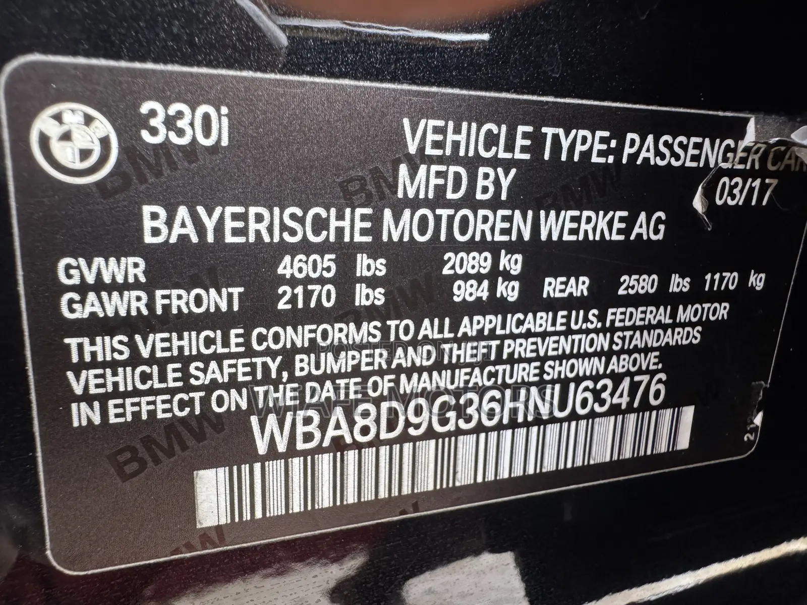 BMW 330i 2017 Black