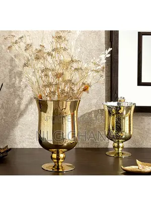 22cm Flashy Glass Vase - Gold. Ehx1363
