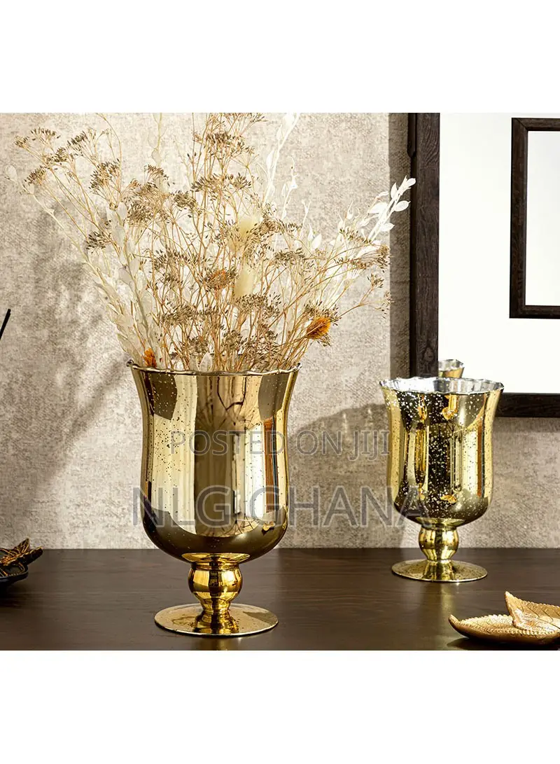 22cm Flashy Glass Vase - Gold. Ehx1363