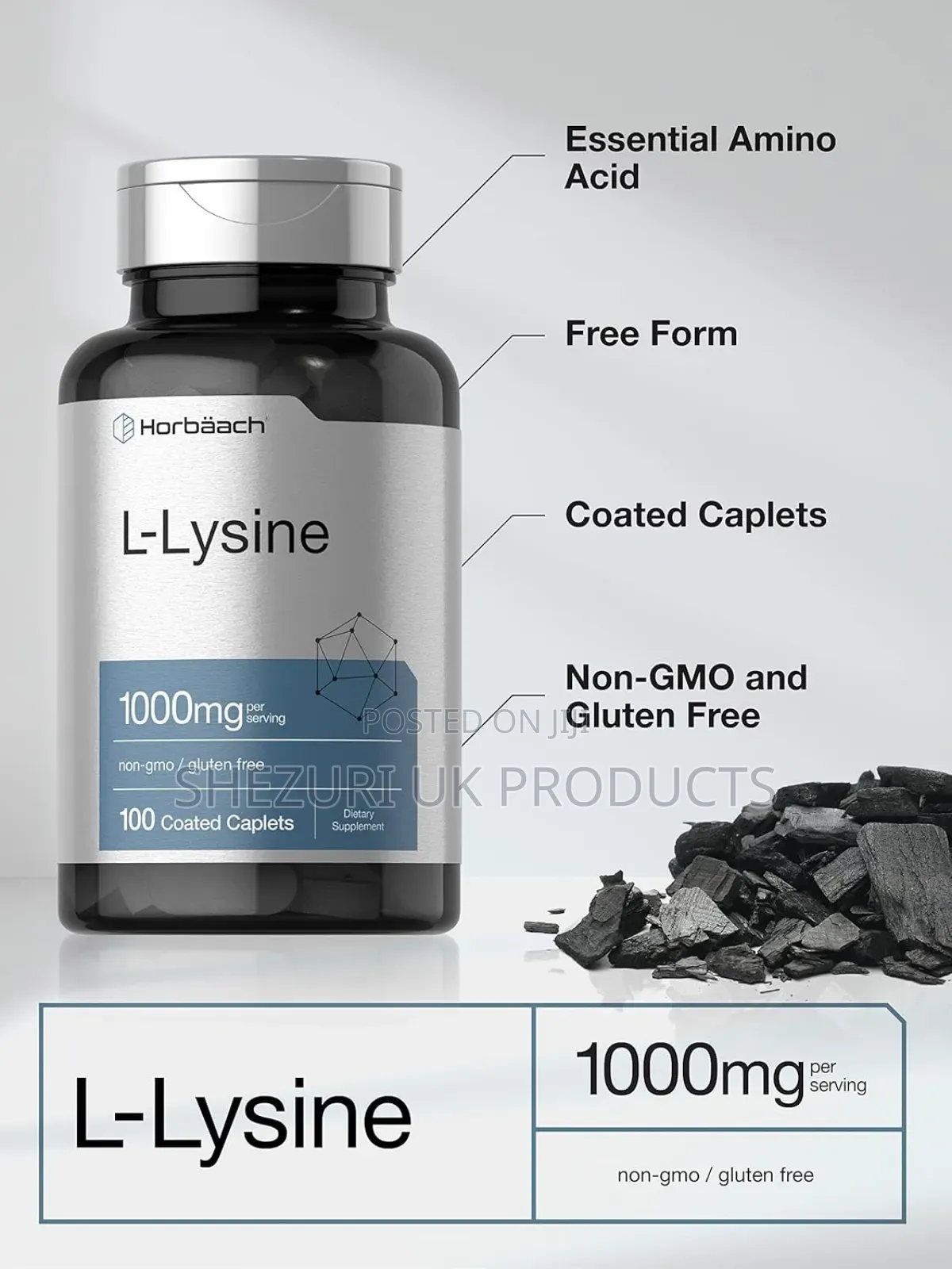 L-lysine 1000mg Per Serving | 100 Caplets