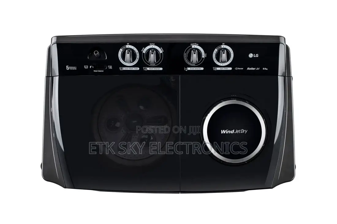 P861ron9t 7kg Twintub Semi Auto Washing Machine Black