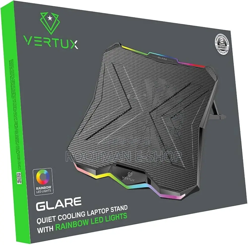 Vertux Laptop Cooling Stand, Quiet Cooling Laptop Pad With Rainbow Led