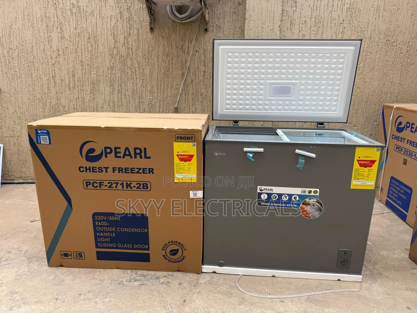 Pearl 200 Liters Top Glass Chest Freezer (Pcf271-2b)