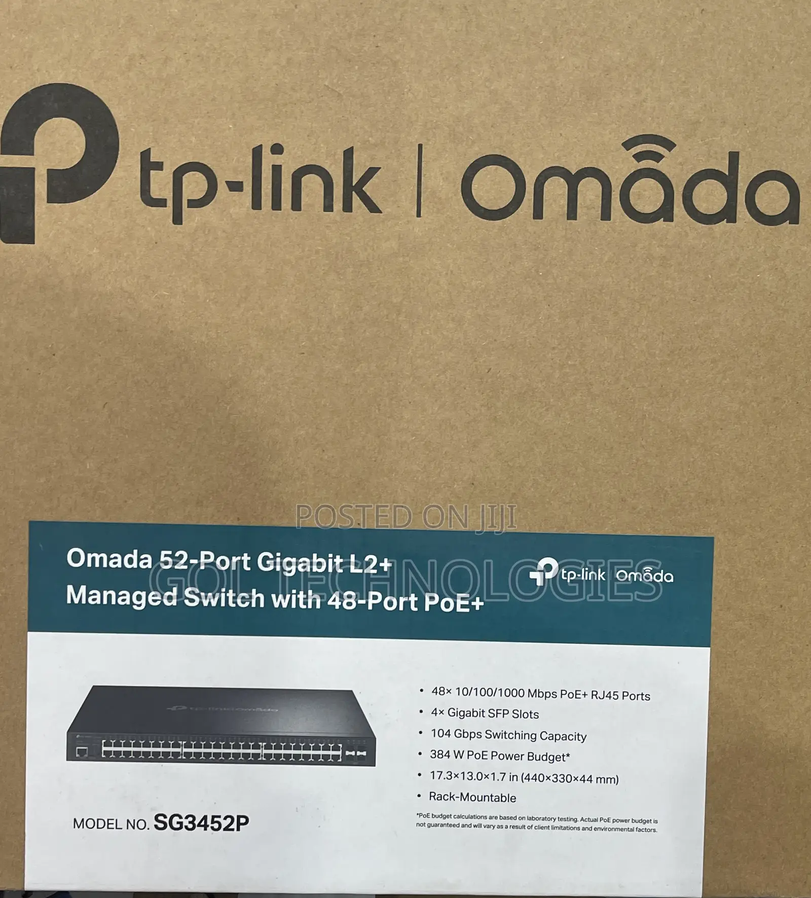 Tp Link 52 Port Gigabite L2+ Managed Switch With 48 Port Poe Omada