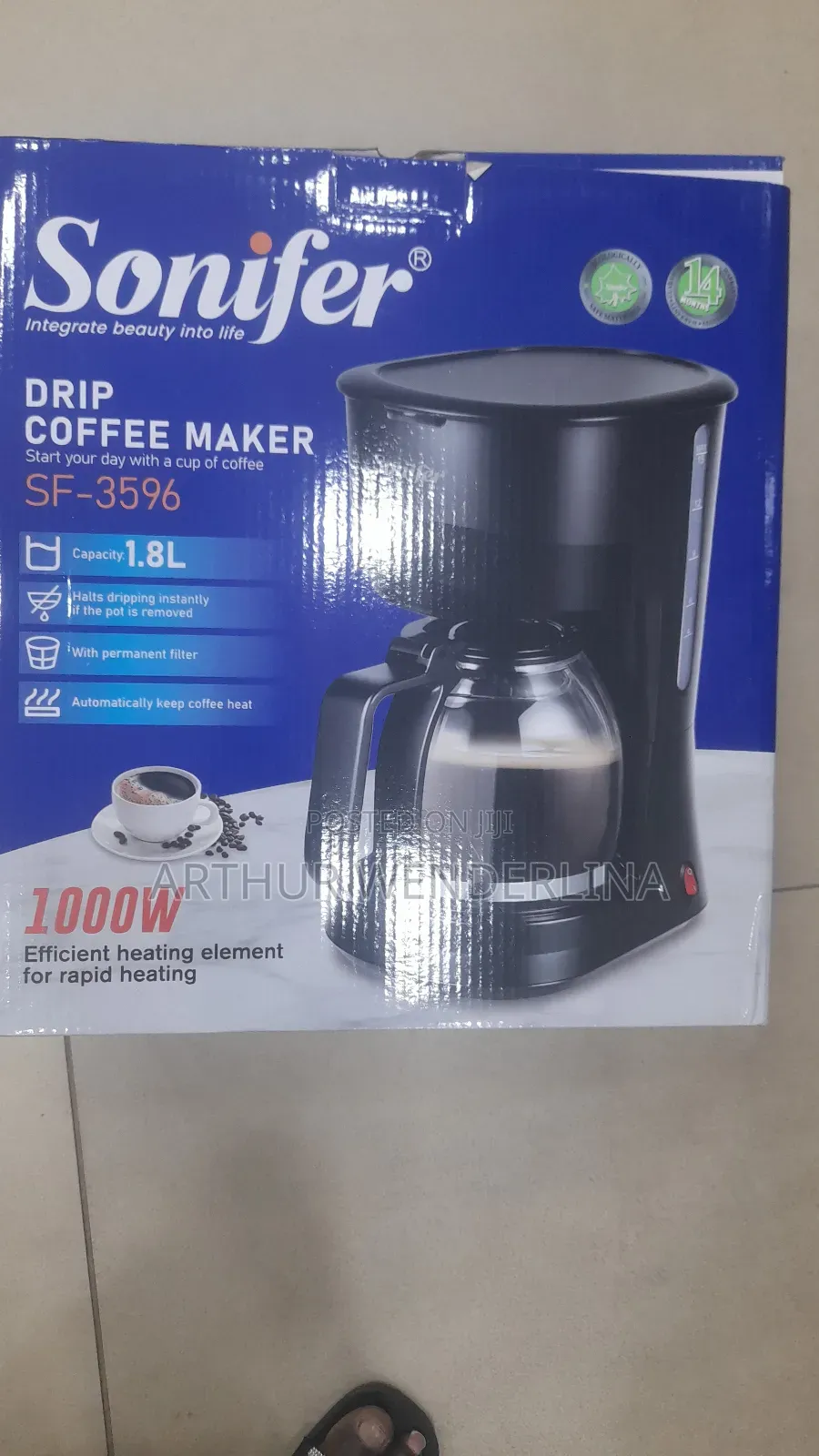 Sonifer Drip Coffee Maker 1.8liters (1000watt)