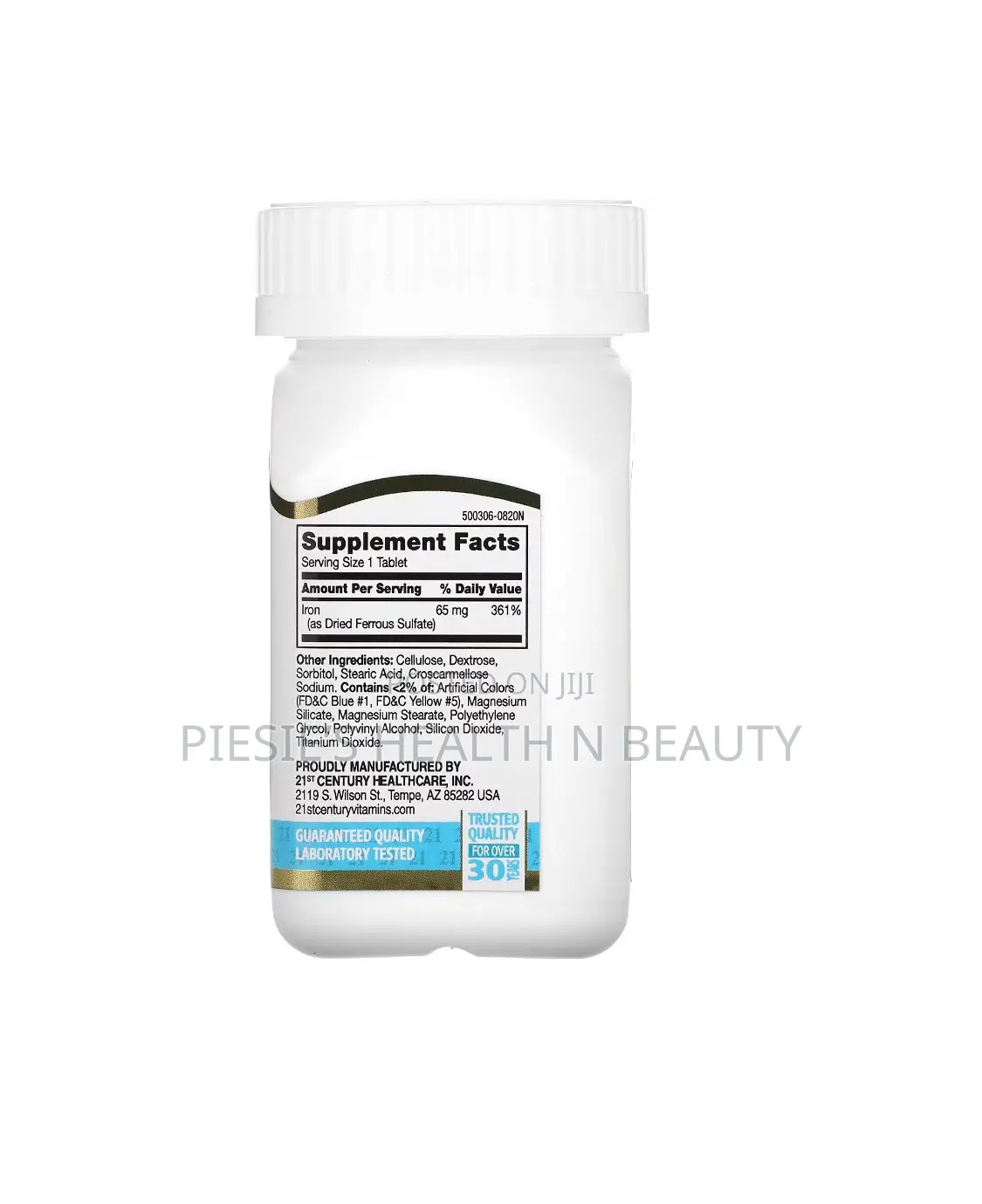 21st Century Iron 65 Mg Ferrous Sulfate 325 Mg Tablets, 120 Count