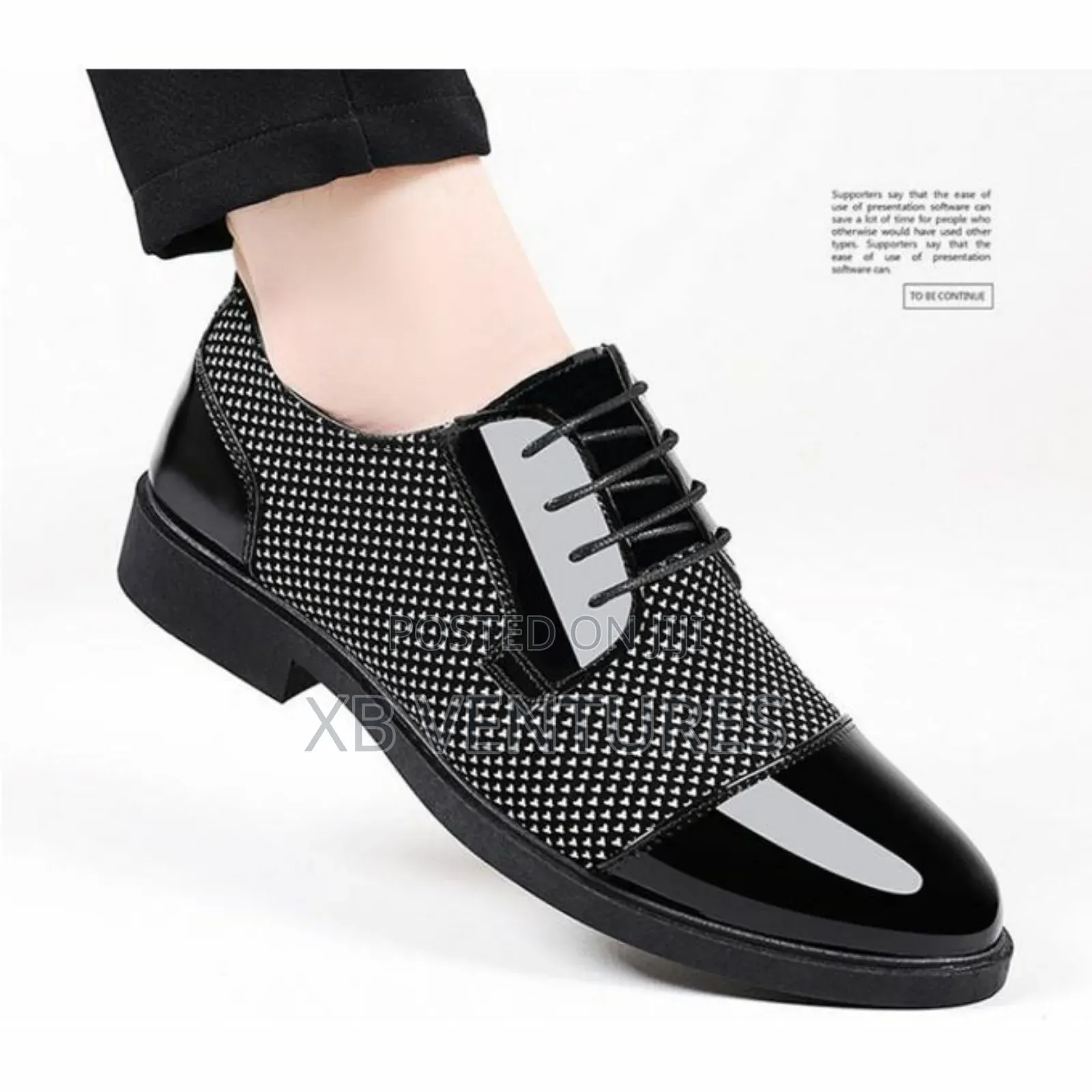 Mens Dress
Pointed Lace Up Business Tuxedo Shoes- Black