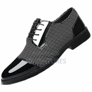 Mens Dress
Pointed Lace Up Business Tuxedo Shoes- Black