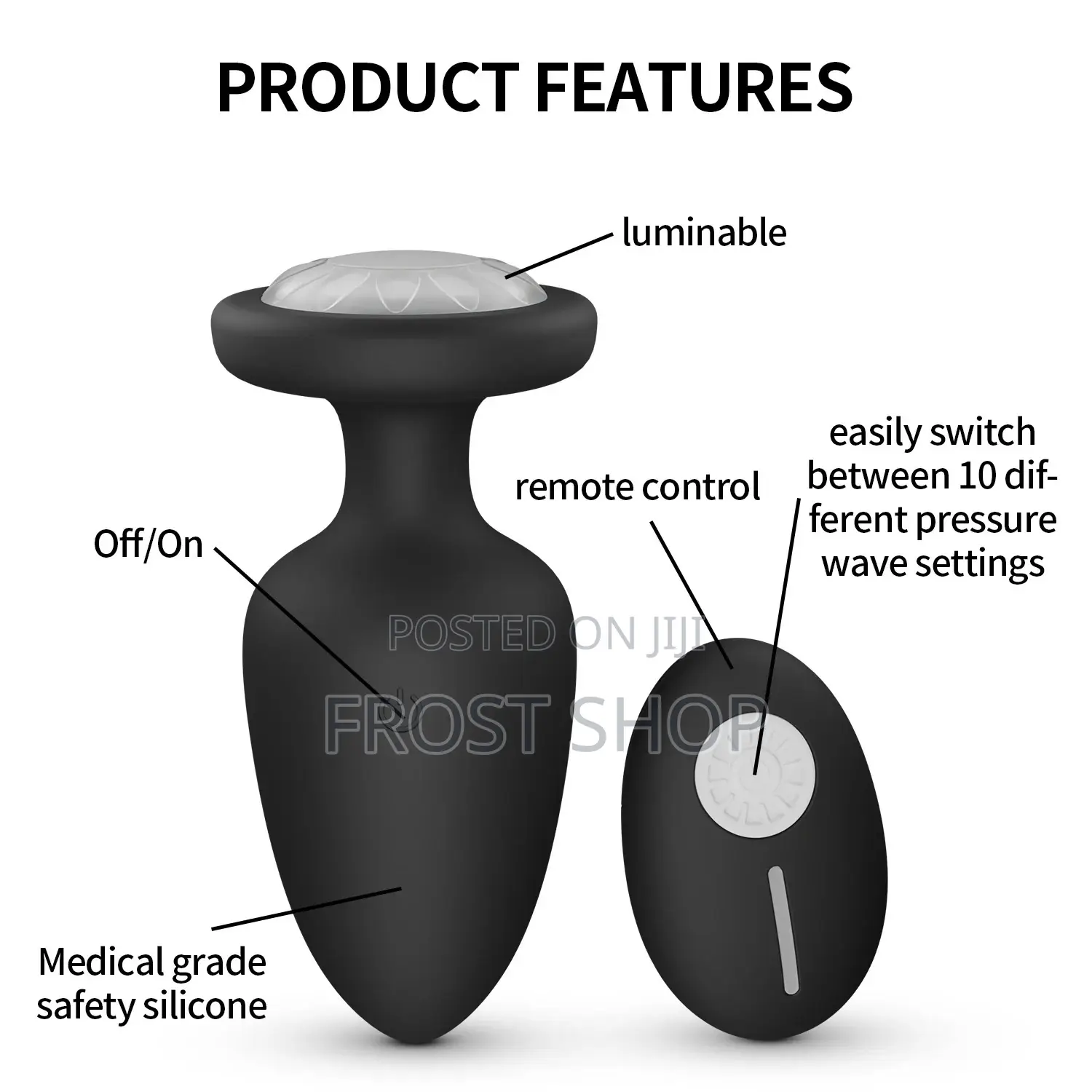 Led Anal Butt Plug Wireless Remote Vibrating Prostrates Massager
