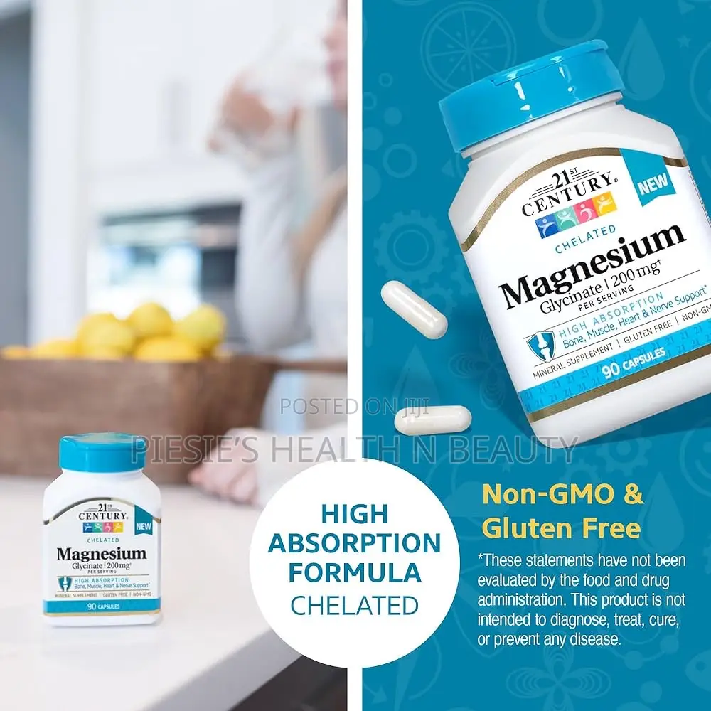21st Century Magnesium Glycinate 200 Mg Capsules Per Serving, 90 Count