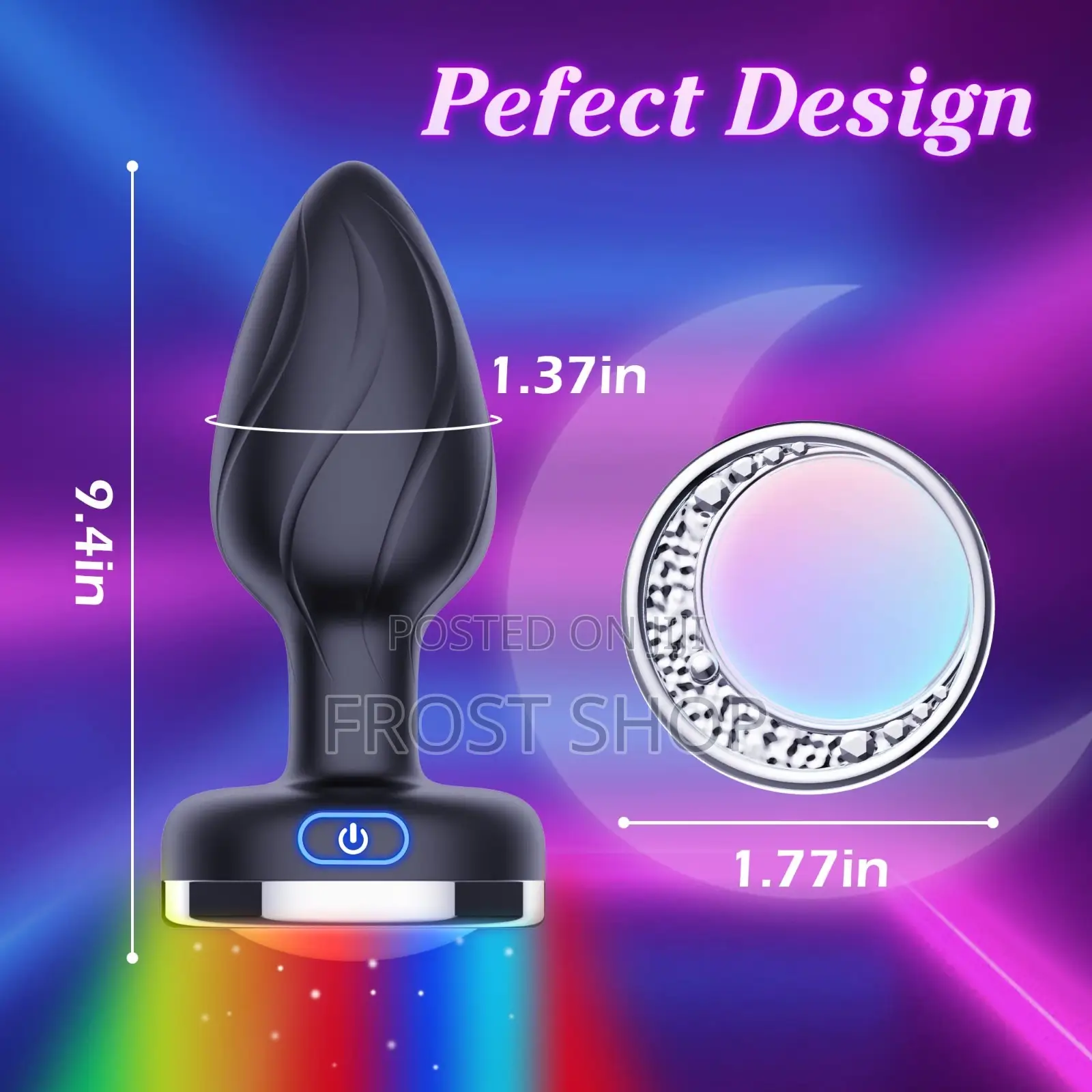 Anal Vibrating Butt Plug With Flashing Light Base