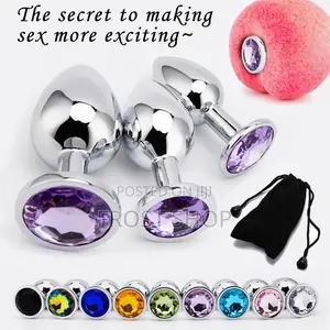 3in1 Anal Butt Plug Smooth Metal Stainless Steel Crystal Butt Plug