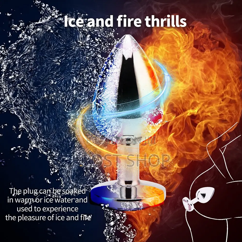 3in1 Anal Butt Plug Smooth Metal Stainless Steel Crystal Butt Plug