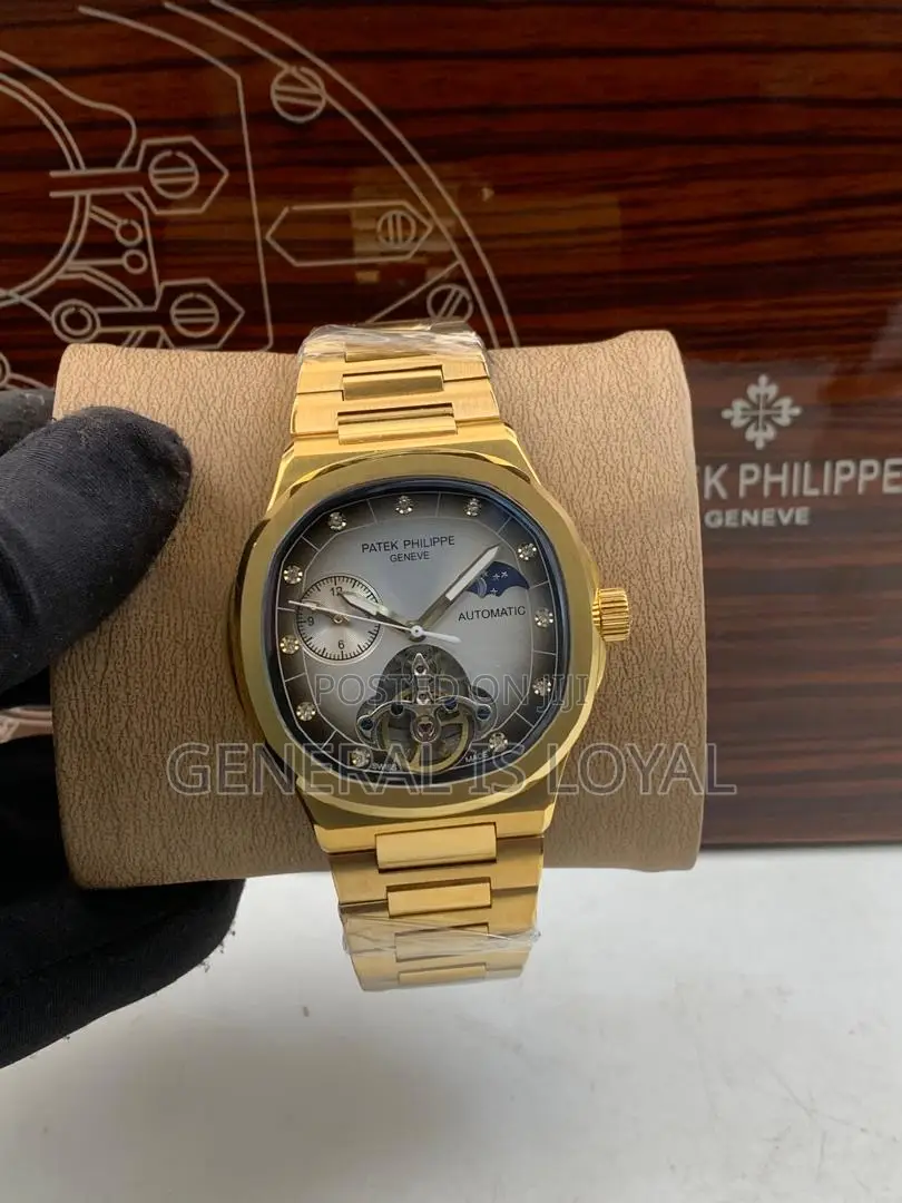 Patek Philippe Gold White  Dial Mechanical Mens Watch