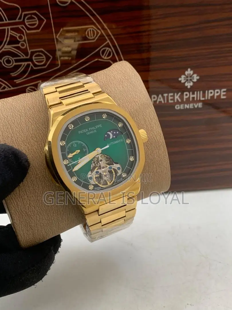 Patek Philippe Gold Green  Dial Mechanical Mens Watch