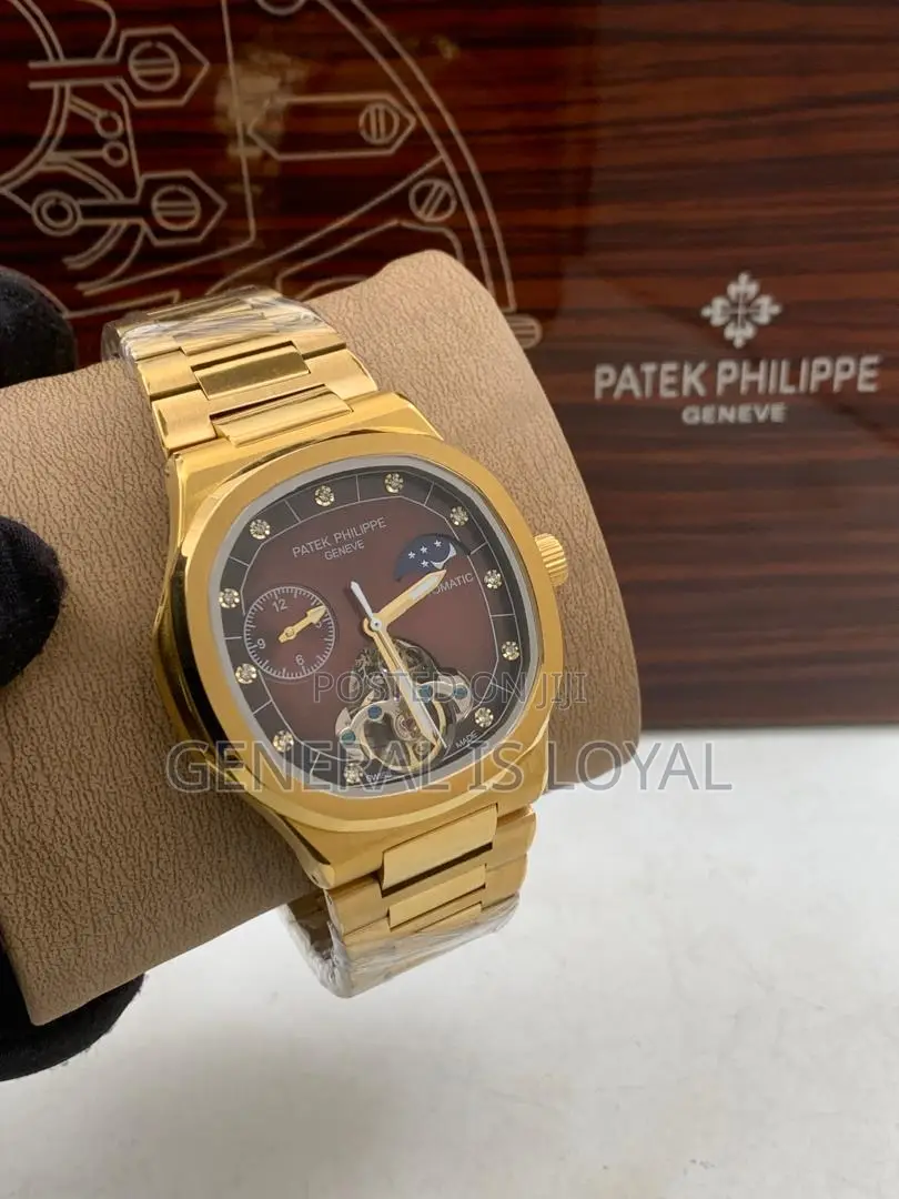 Patek Philippe Gold Wine Dial  Automatic Mens Watch