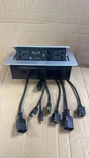 Universal Popup Round Edge Tabletop Desk Power Socket