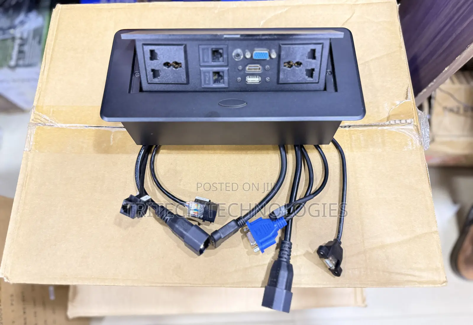 Universal Popup Round Edge Tabletop Desk Power Socket