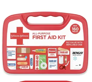 Johnson Johnson All-purpose Portable Compact First Aid Kit, 160 Pc