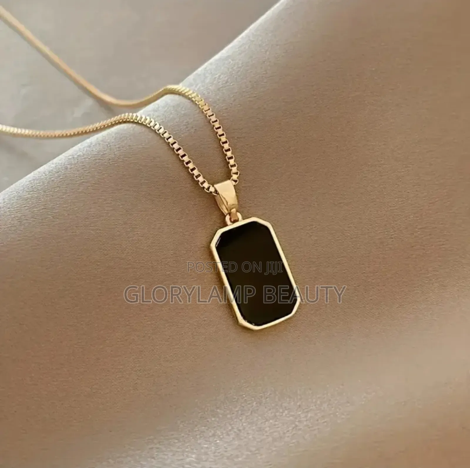 Elegant Unisex Rectangle Pendant Necklace
