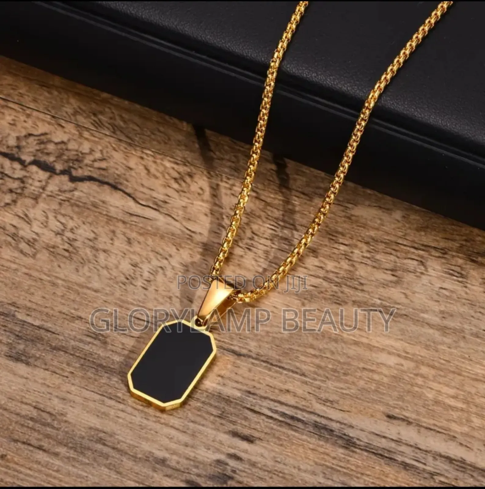 Elegant Unisex Rectangle Pendant Necklace