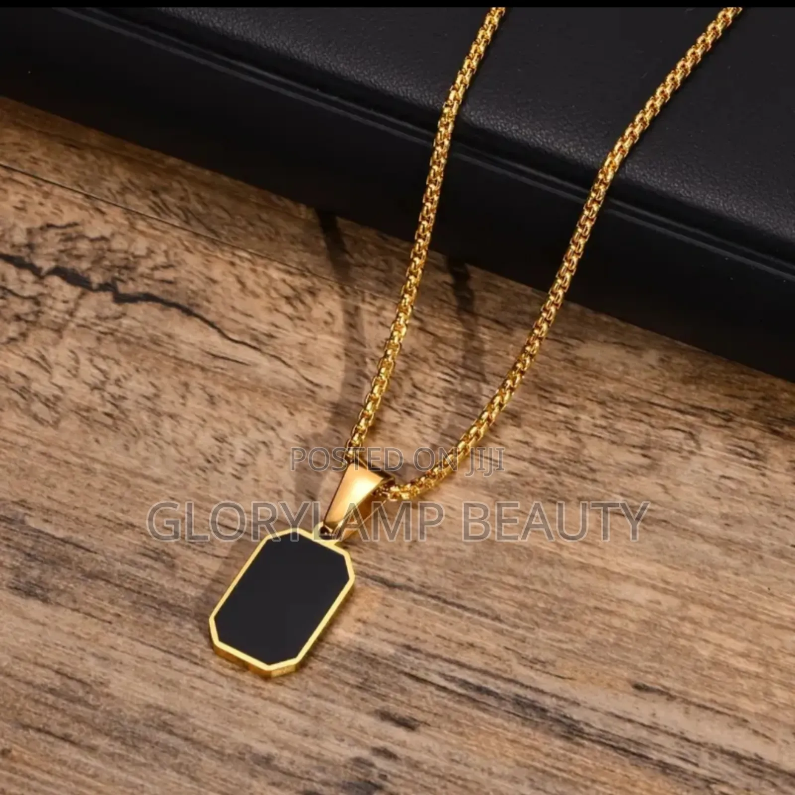 Elegant Unisex Rectangle Pendant Necklace