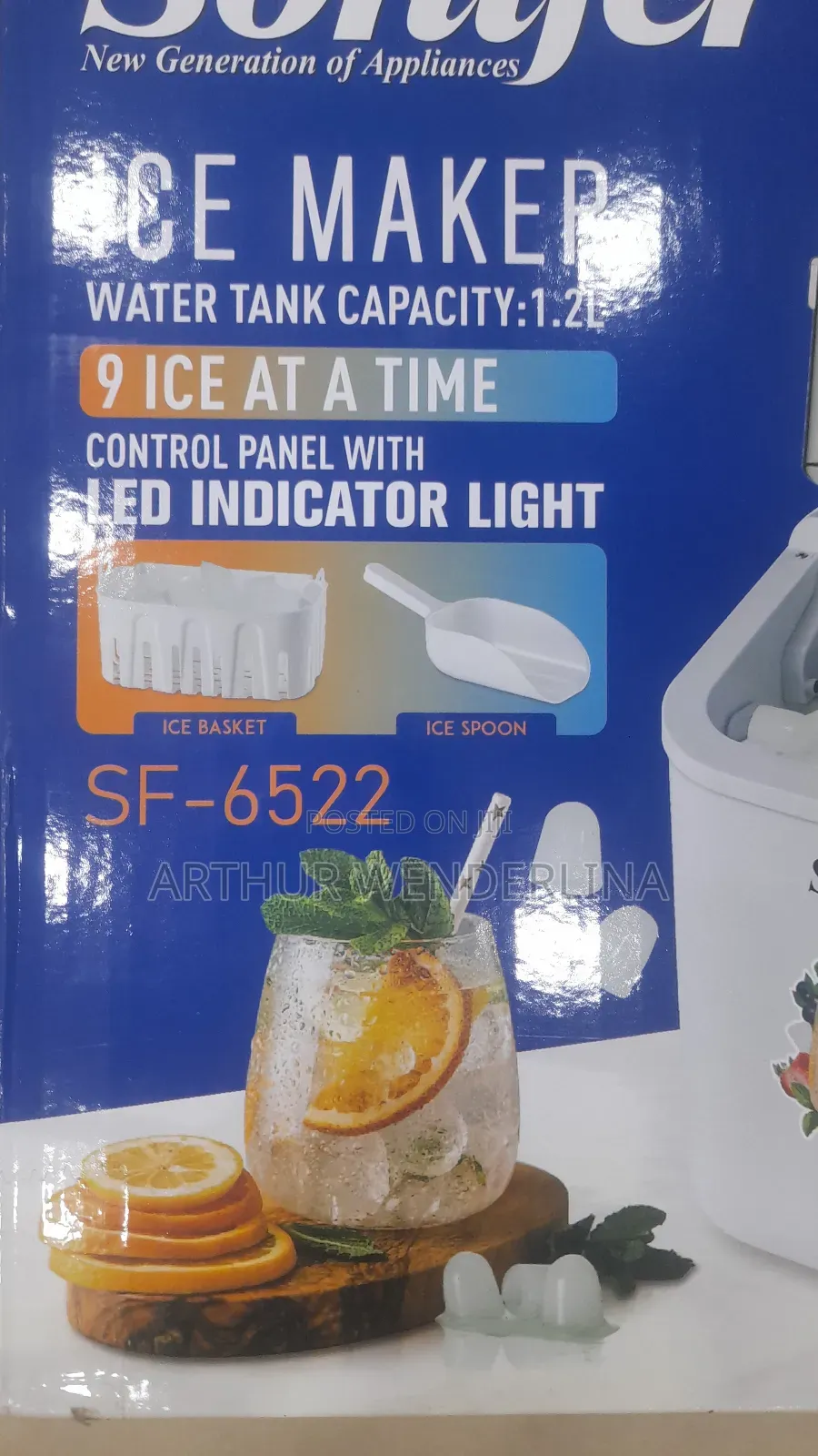 Sonifer Electric Ice Maker Capacity 1.2 L